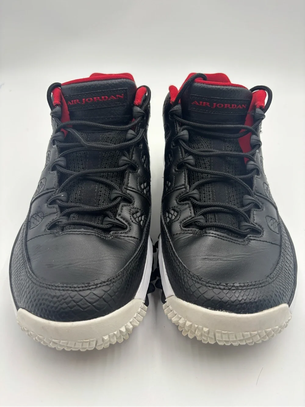 Size 8 - Air Jordan 9 - Retro Spiked Golf Bred Black Red White Mens!!